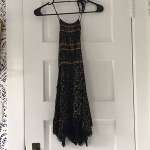 Free People Black and Gold Romper